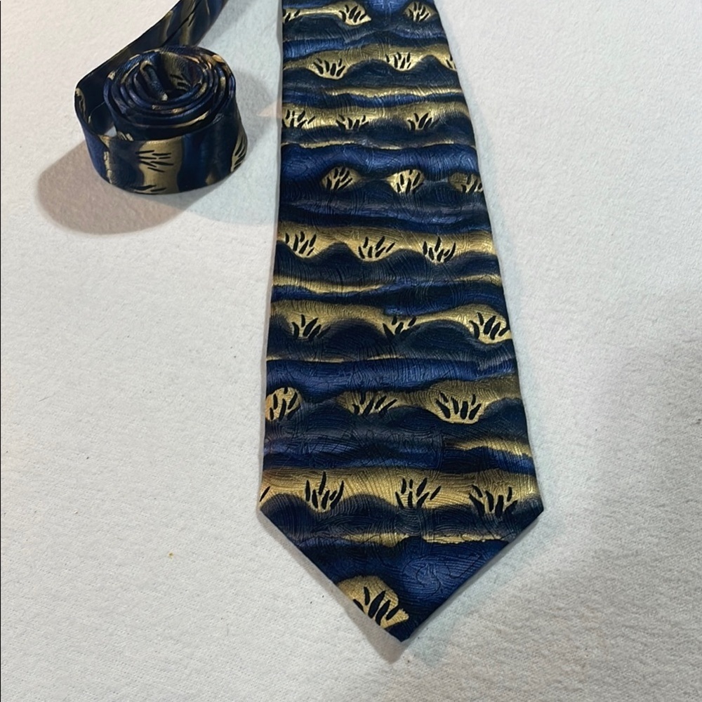 J. Garcia 10th Anniversary Duck Worm Alarm Silk Tie 177 of 1000 Blue Gold